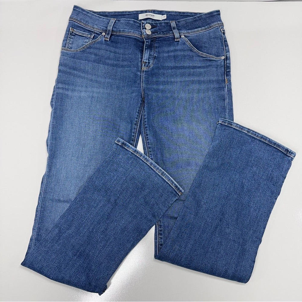 Hudson Jeans Beth Baby Boot Womens Size 29 Mid-Rise Medium Wash Back Flap Pocket